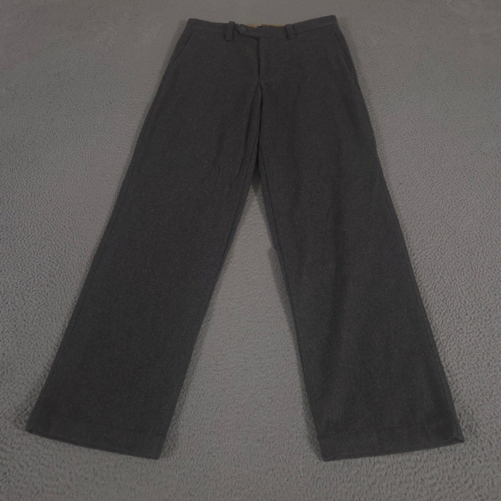 VINTAGE Gap Pants Mens 33x34 Grey Straight Leg Recycled Wool Trousers Slacks 00s